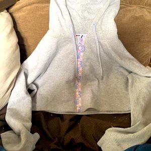 FILA gray long sleeve, hooded crop top , female size MEDIUM. Excellent condition
